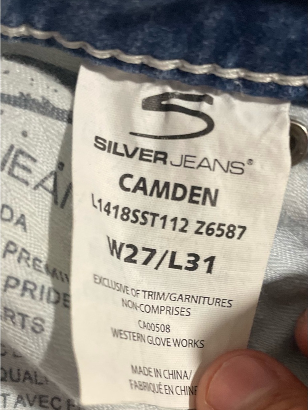 Silver Jeans Camden Lace Distressed Rhinestone Jeans W27 L31 - Picture 5 of 10